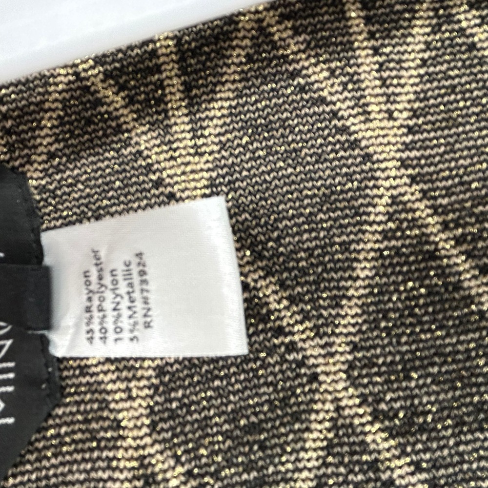MING WANG Black Gold Diamond Pattern Open Front Kimono Cardigan Cape‎ One Size - Picture 7 of 10